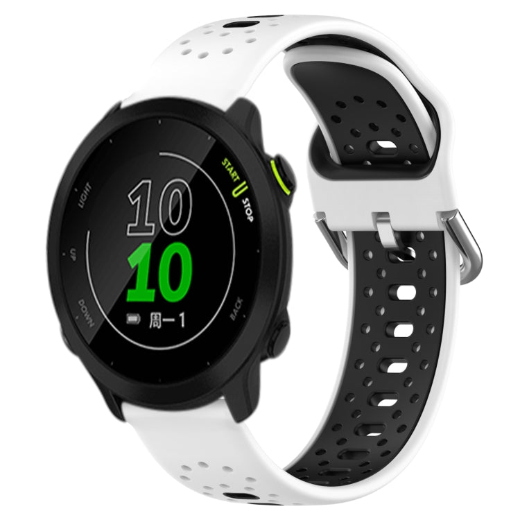 20mm Breathable Two-Color Silicone Watch Band, For Garmin Forerunner 158