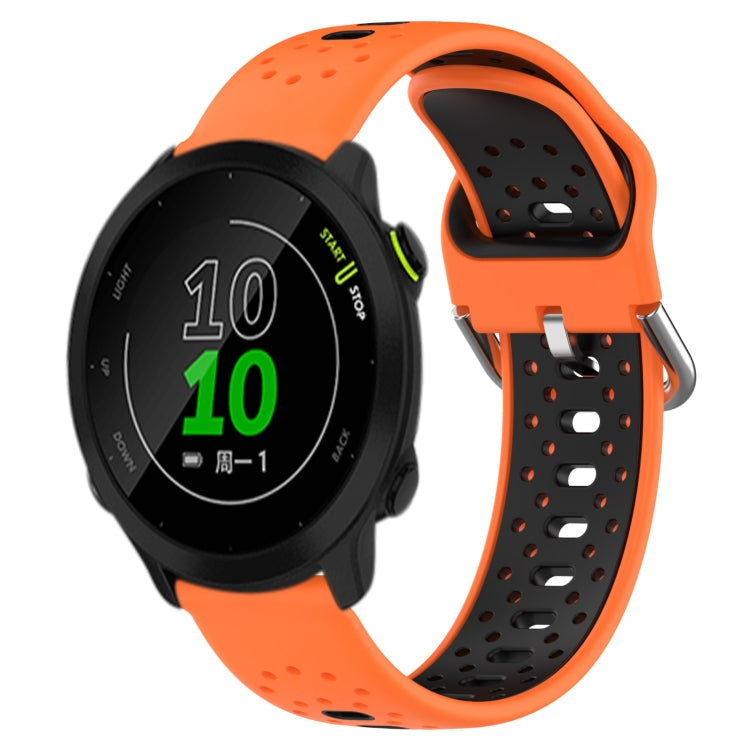 20mm Breathable Two-Color Silicone Watch Band, For Garmin Forerunner 158