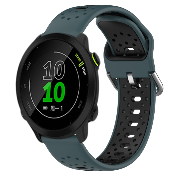 20mm Breathable Two-Color Silicone Watch Band, For Garmin Forerunner 158