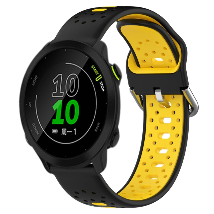 20mm Breathable Two-Color Silicone Watch Band, For Garmin Forerunner 158