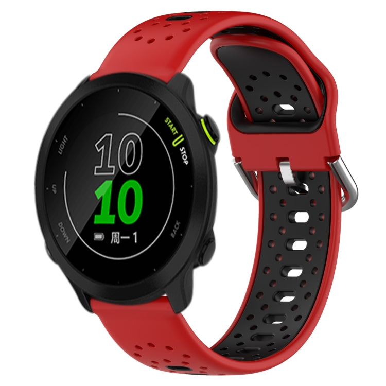 20mm Breathable Two-Color Silicone Watch Band, For Garmin Forerunner 158