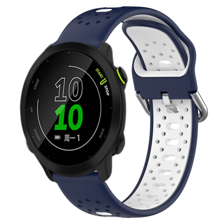 20mm Breathable Two-Color Silicone Watch Band, For Garmin Forerunner 158