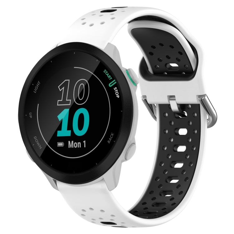20mm Breathable Two-Color Silicone Watch Band, For Garmin Forerunner 55