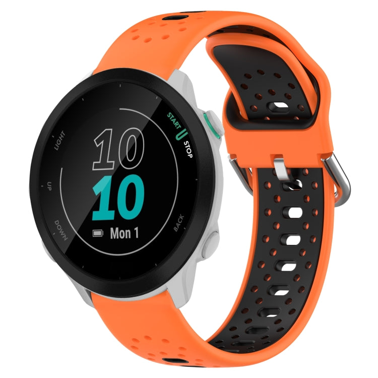 20mm Breathable Two-Color Silicone Watch Band, For Garmin Forerunner 55
