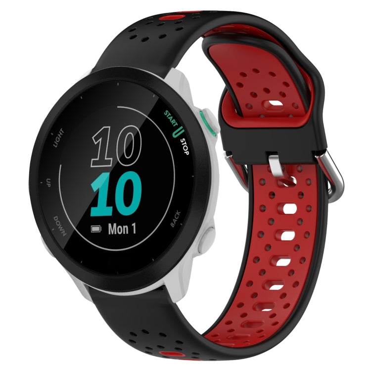 20mm Breathable Two-Color Silicone Watch Band, For Garmin Forerunner 55