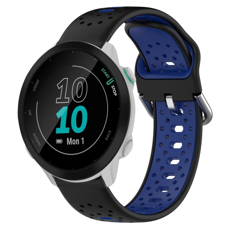 20mm Breathable Two-Color Silicone Watch Band, For Garmin Forerunner 55