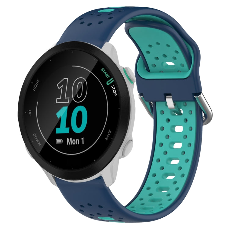 20mm Breathable Two-Color Silicone Watch Band, For Garmin Forerunner 55