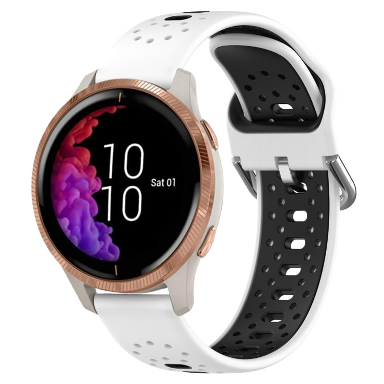 20mm Breathable Two-Color Silicone Watch Band, For Garmin Venu