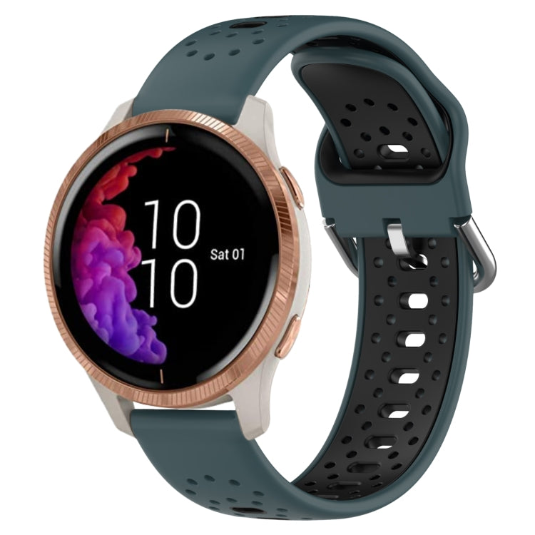 20mm Breathable Two-Color Silicone Watch Band, For Garmin Venu