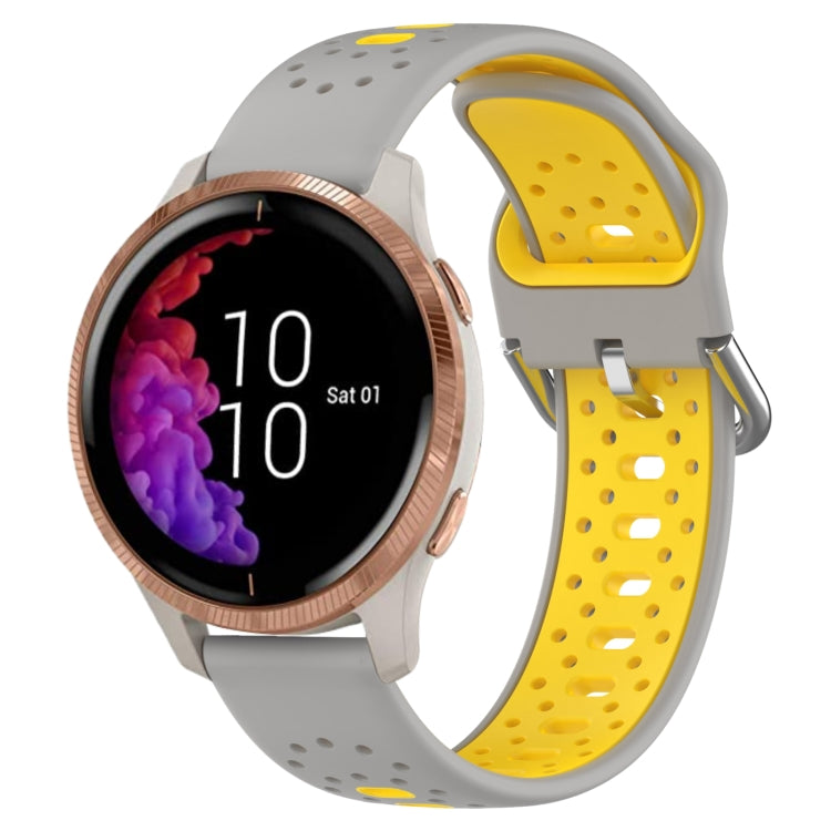 20mm Breathable Two-Color Silicone Watch Band, For Garmin Venu