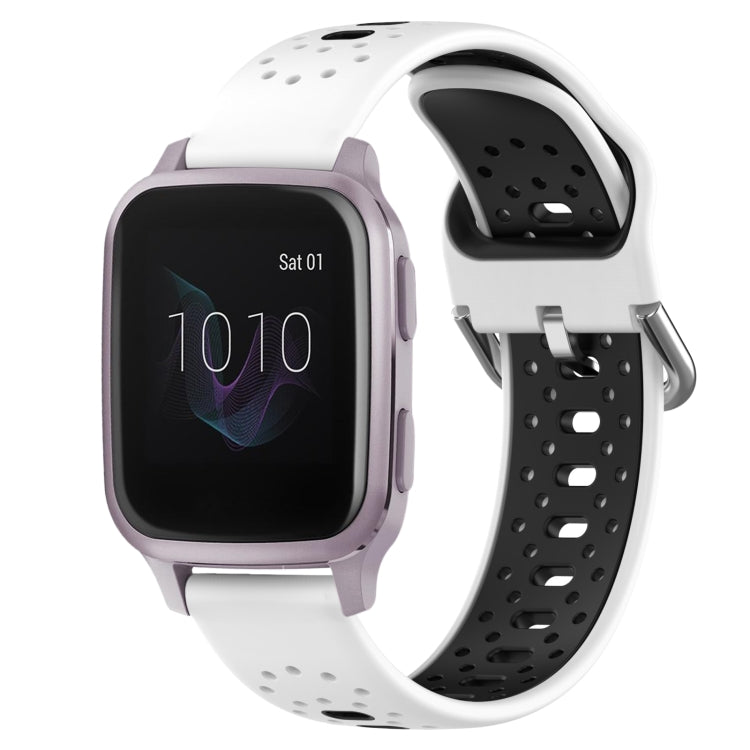 20mm Breathable Two-Color Silicone Watch Band, For Garmin Venu SQ