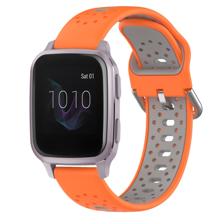 20mm Breathable Two-Color Silicone Watch Band, For Garmin Venu SQ
