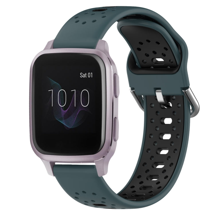 20mm Breathable Two-Color Silicone Watch Band, For Garmin Venu SQ