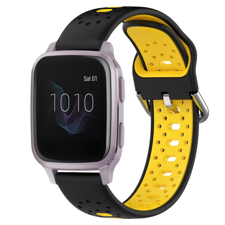 20mm Breathable Two-Color Silicone Watch Band, For Garmin Venu SQ