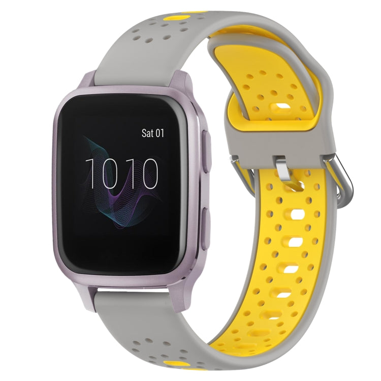 20mm Breathable Two-Color Silicone Watch Band, For Garmin Venu SQ