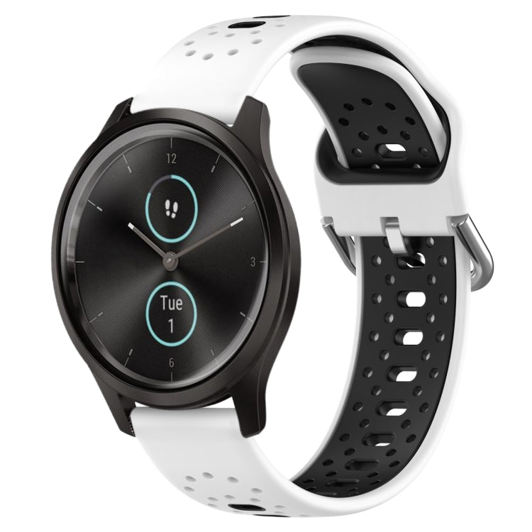 20mm Breathable Two-Color Silicone Watch Band, For Garmin VivoMove Style