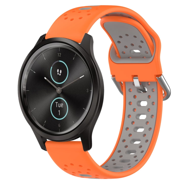 20mm Breathable Two-Color Silicone Watch Band, For Garmin VivoMove Style