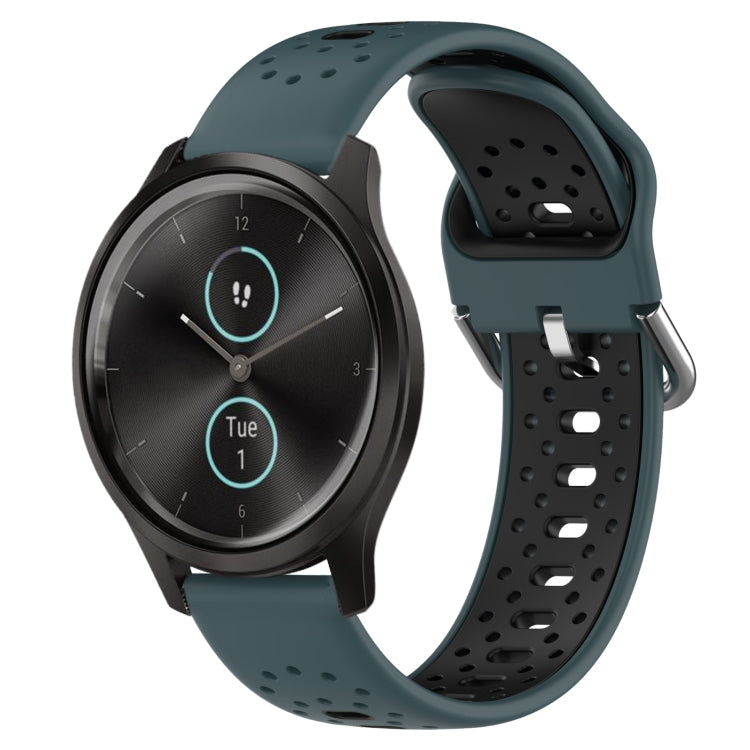 20mm Breathable Two-Color Silicone Watch Band, For Garmin VivoMove Style