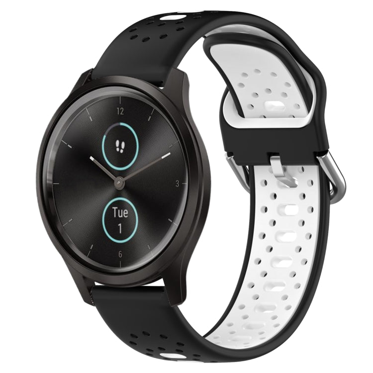 20mm Breathable Two-Color Silicone Watch Band, For Garmin VivoMove Style