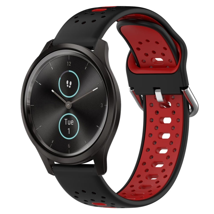 20mm Breathable Two-Color Silicone Watch Band, For Garmin VivoMove Style