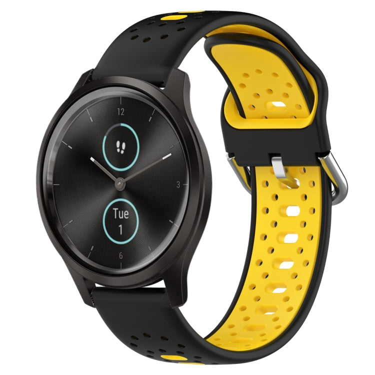 20mm Breathable Two-Color Silicone Watch Band, For Garmin VivoMove Style