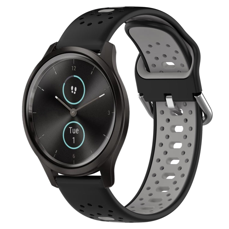 20mm Breathable Two-Color Silicone Watch Band, For Garmin VivoMove Style