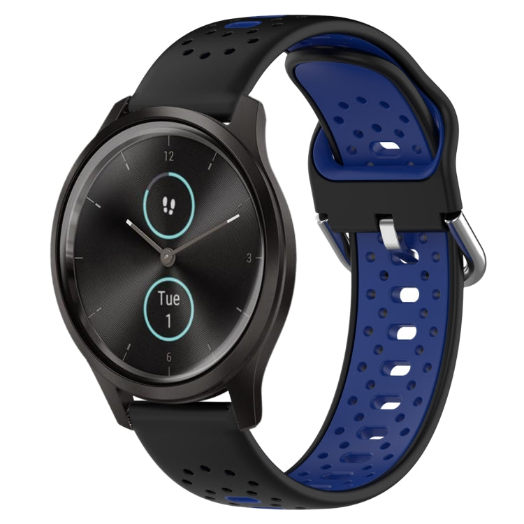 20mm Breathable Two-Color Silicone Watch Band, For Garmin VivoMove Style