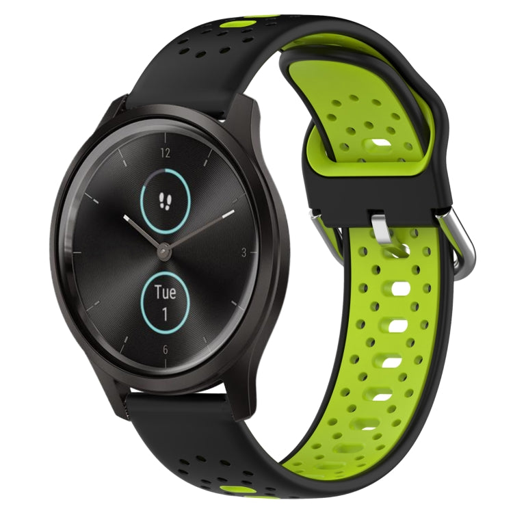 20mm Breathable Two-Color Silicone Watch Band, For Garmin VivoMove Style