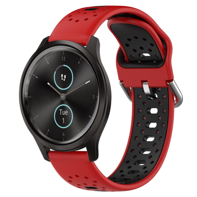 20mm Breathable Two-Color Silicone Watch Band, For Garmin VivoMove Style