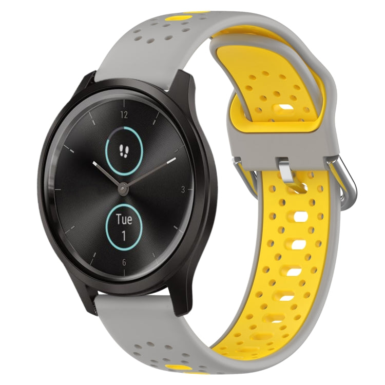 20mm Breathable Two-Color Silicone Watch Band, For Garmin VivoMove Style