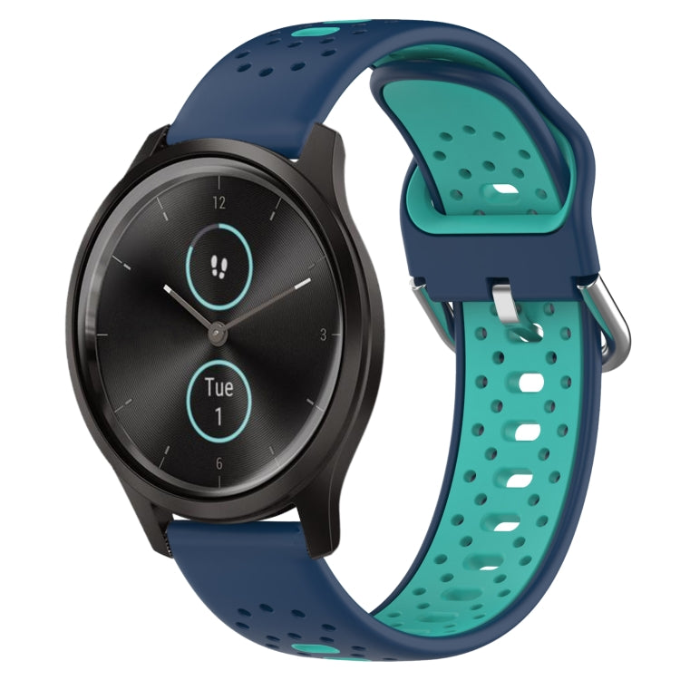 20mm Breathable Two-Color Silicone Watch Band, For Garmin VivoMove Style