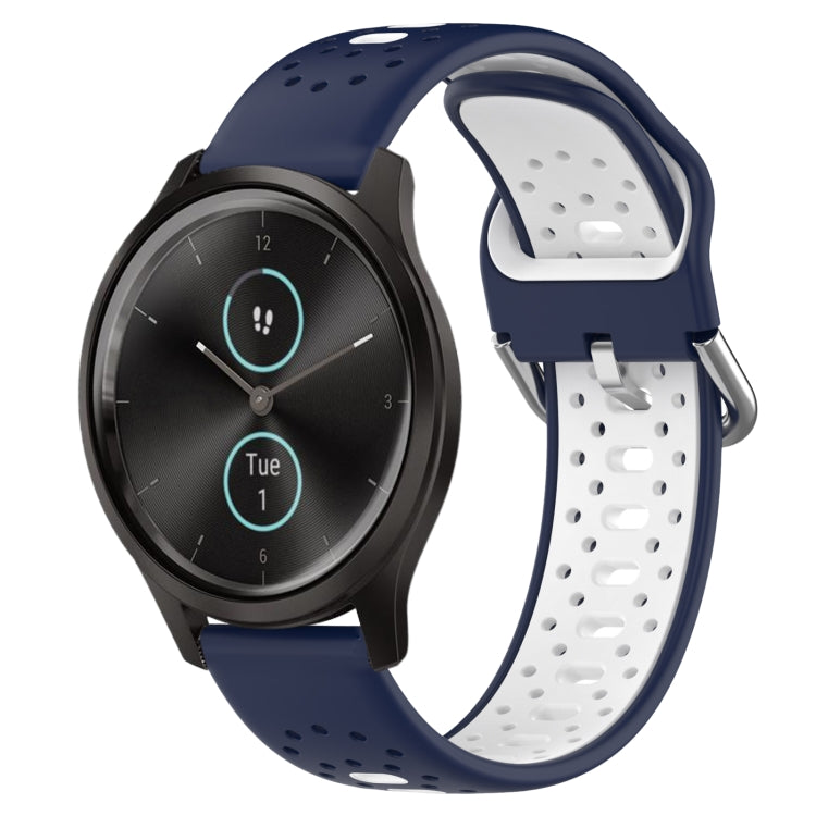 20mm Breathable Two-Color Silicone Watch Band, For Garmin VivoMove Style