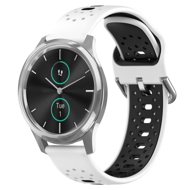20mm Breathable Two-Color Silicone Watch Band, For Garmin VivoMove Luxe