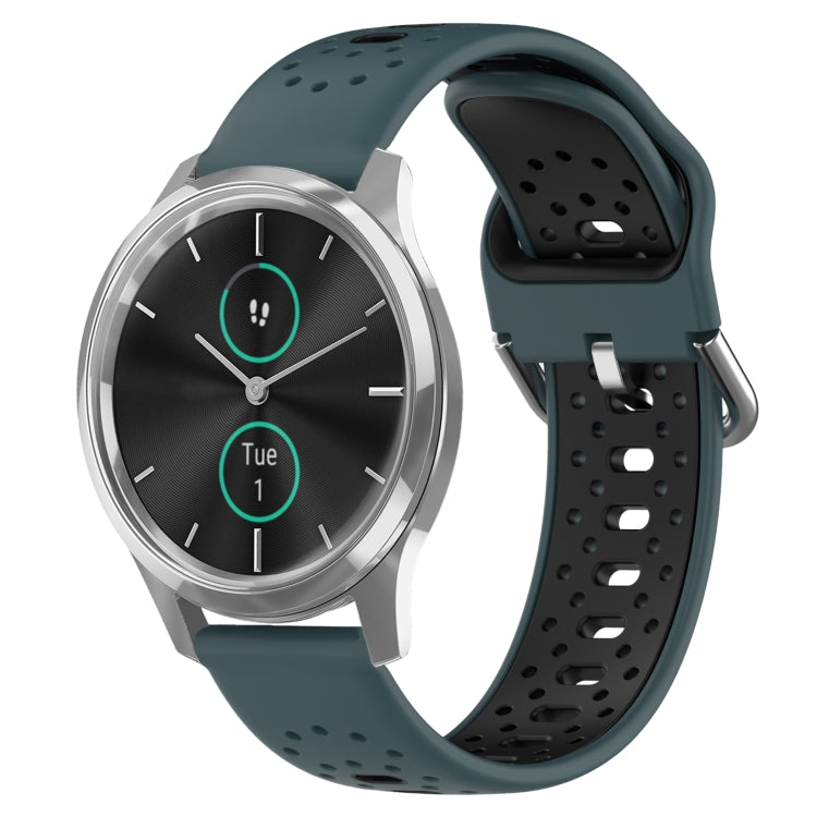 20mm Breathable Two-Color Silicone Watch Band, For Garmin VivoMove Luxe
