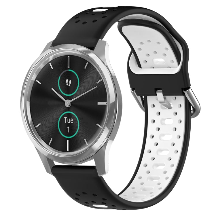 20mm Breathable Two-Color Silicone Watch Band, For Garmin VivoMove Luxe