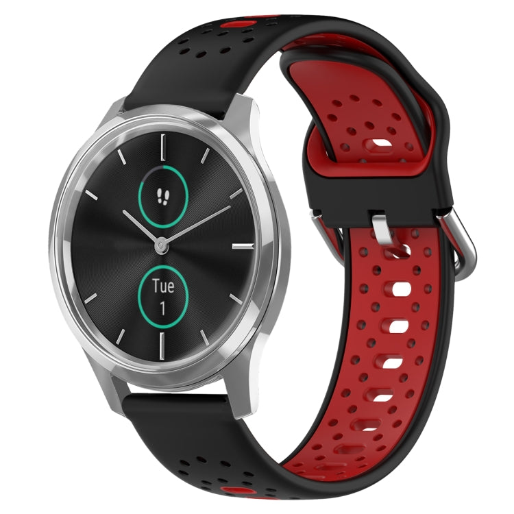 20mm Breathable Two-Color Silicone Watch Band, For Garmin VivoMove Luxe