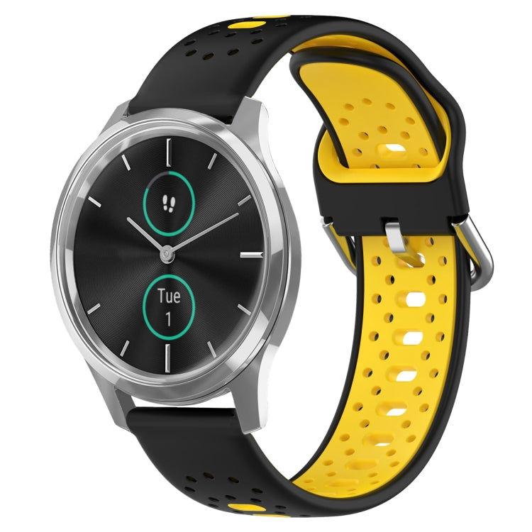 20mm Breathable Two-Color Silicone Watch Band, For Garmin VivoMove Luxe