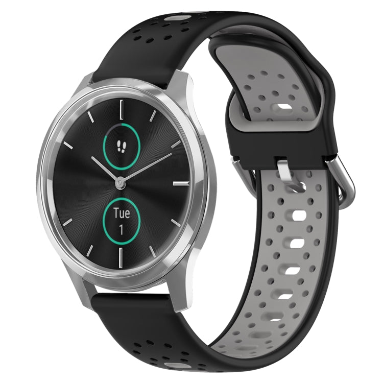 20mm Breathable Two-Color Silicone Watch Band, For Garmin VivoMove Luxe