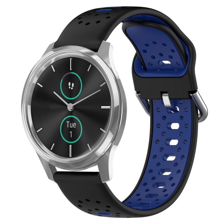 20mm Breathable Two-Color Silicone Watch Band, For Garmin VivoMove Luxe