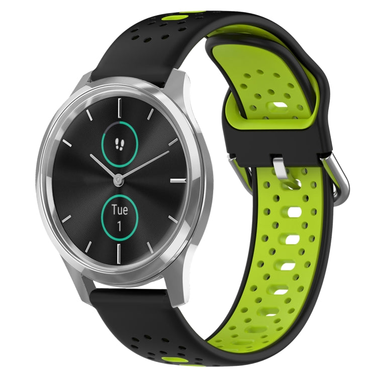 20mm Breathable Two-Color Silicone Watch Band, For Garmin VivoMove Luxe