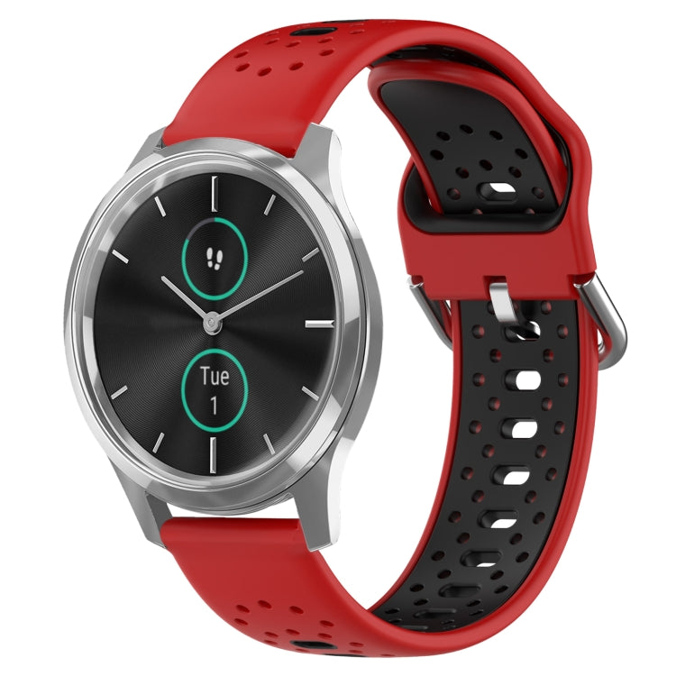 20mm Breathable Two-Color Silicone Watch Band, For Garmin VivoMove Luxe