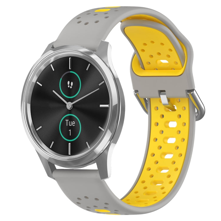 20mm Breathable Two-Color Silicone Watch Band, For Garmin VivoMove Luxe