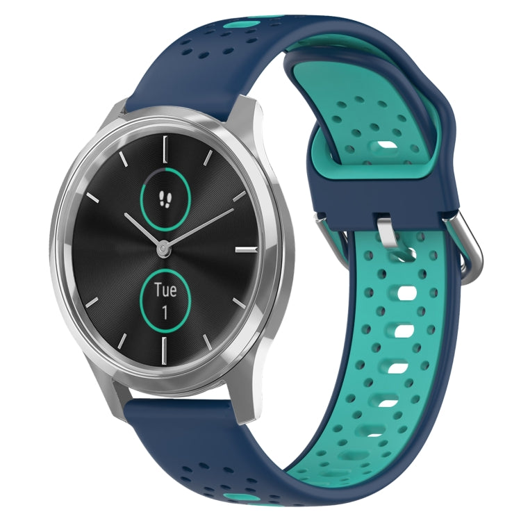 20mm Breathable Two-Color Silicone Watch Band, For Garmin VivoMove Luxe