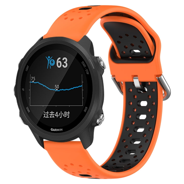 20mm Breathable Two-Color Silicone Watch Band, For Garmin Forerunner 245