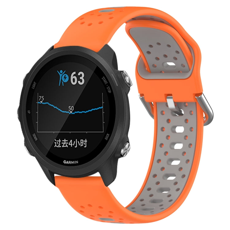 20mm Breathable Two-Color Silicone Watch Band, For Garmin Forerunner 245