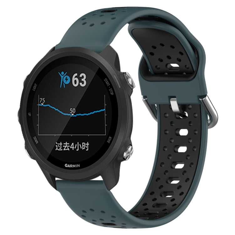 20mm Breathable Two-Color Silicone Watch Band, For Garmin Forerunner 245