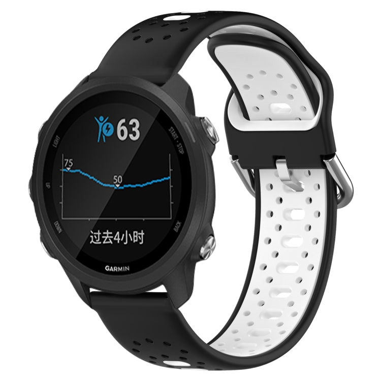 20mm Breathable Two-Color Silicone Watch Band, For Garmin Forerunner 245