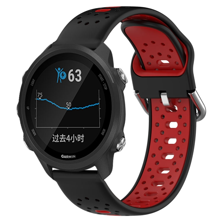 20mm Breathable Two-Color Silicone Watch Band, For Garmin Forerunner 245