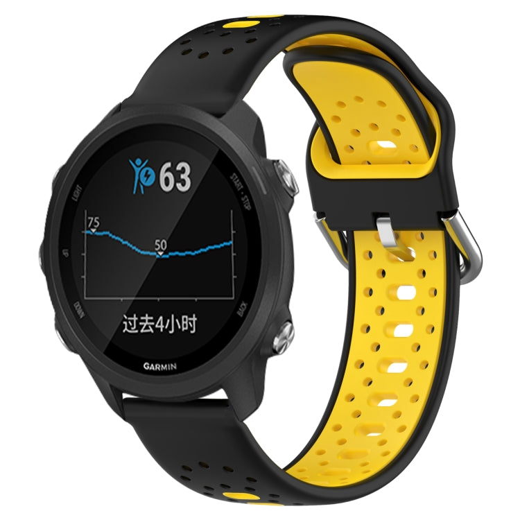 20mm Breathable Two-Color Silicone Watch Band, For Garmin Forerunner 245