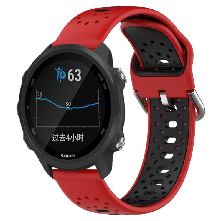 20mm Breathable Two-Color Silicone Watch Band, For Garmin Forerunner 245